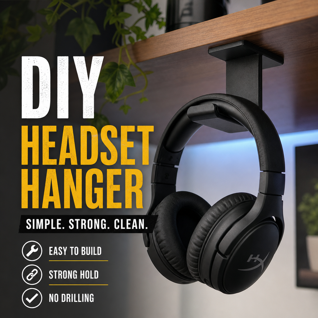 WorkShop Project: DIY Headset Hanger (No Screws, No Tools)
