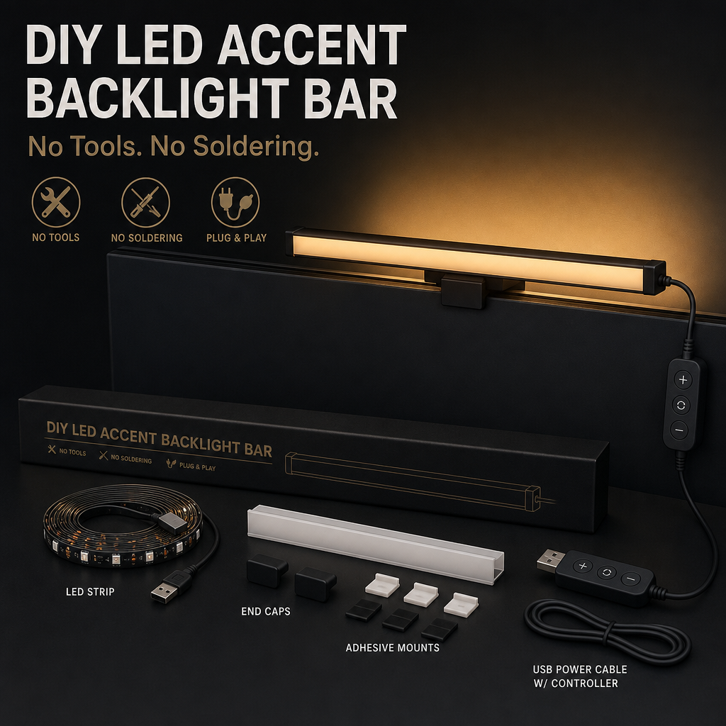 WORKSHOP PROJECT: DIY LED Accent Backlight Bar (No Tools, No Soldering)