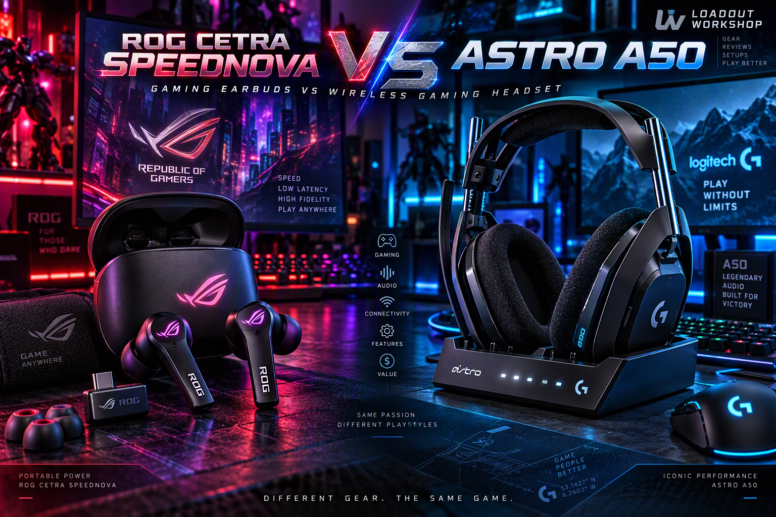 ASUS ROG Cetra SpeedNova Vs Logitech G Astro A50 wireless